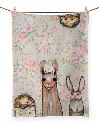 Baby Llama & Friends Tea Towel